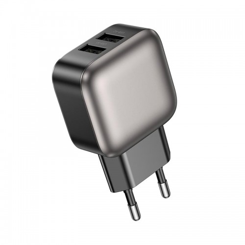 Адаптер сетевой Borofone Absolute dual-port charger BAS51A |2USB, 12W/2.4A|