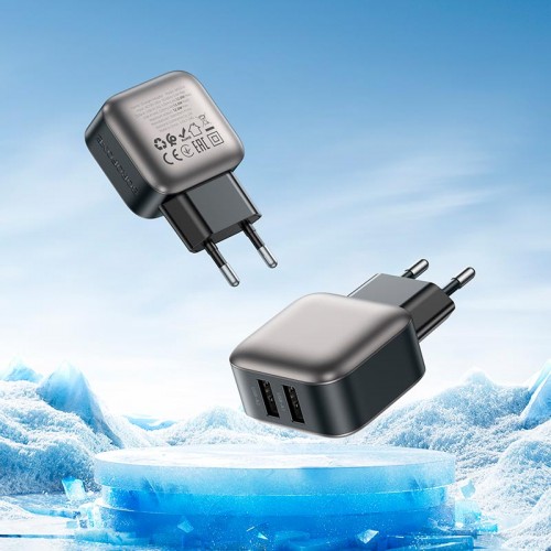 Адаптер сетевой Borofone Absolute dual-port charger BAS51A |2USB, 12W/2.4A|
