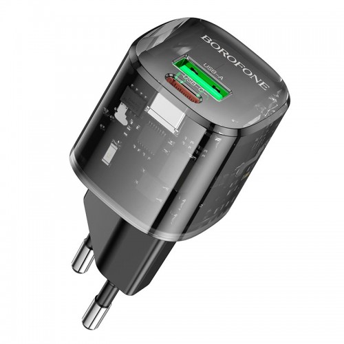 Адаптер сетевой Borofone Sunlight charger BN17 |1USB/1Type-C, 20W/3A, PD/QC|