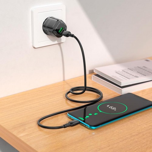 Адаптер сетевой Borofone Sunlight charger BN17 |1USB/1Type-C, 20W/3A, PD/QC|