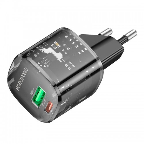 Адаптер сетевой Borofone Sunlight charger BN17 |1USB/1Type-C, 20W/3A, PD/QC|
