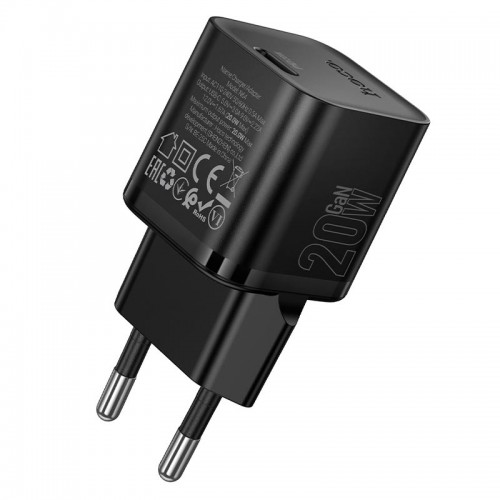 Адаптер мережний HOCO Ingenious single port PD charger N64 |1Type-C, 20W/3A, PD/QC| black