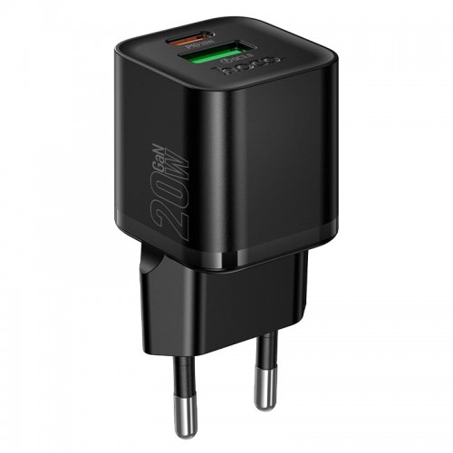 Адаптер мережевий HOCO Ingenious PD charger N65 |1USB/Type-C, 20W/3A, PD/QC| black