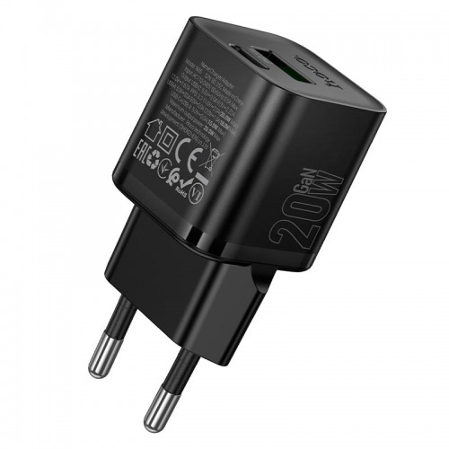 Адаптер мережевий HOCO Ingenious PD charger N65 |1USB/Type-C, 20W/3A, PD/QC| black