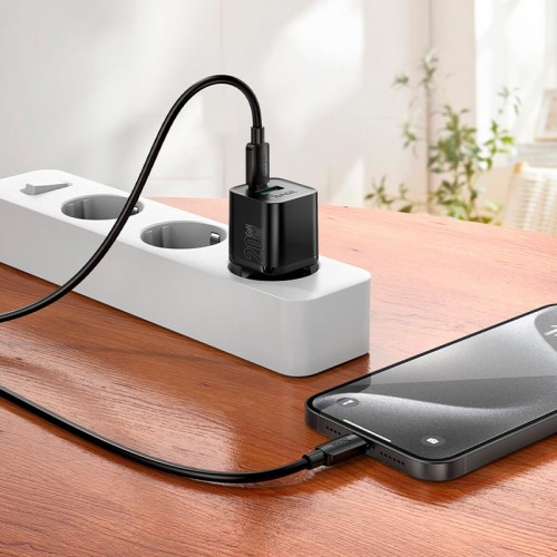 Адаптер мережевий HOCO Ingenious PD charger N65 |1USB/Type-C, 20W/3A, PD/QC| black