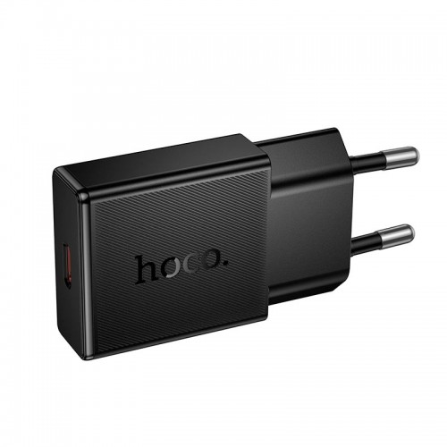 Адаптер мережевий HOCO Speed single-port PD ultra-thin charger N74 |1Type-C, 25W/3A, PD/QC| black
