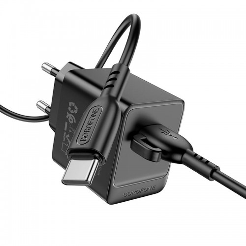 Адаптер мережевий BOROFONE Type-C cable Erudite single port charger BAS11A |1USB, 2.1A/10.5W| black