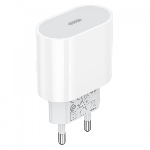 Адаптер мережевий BOROFONE Original single port PD charger BA100A |1Type-C, 20W, PD/QC| white