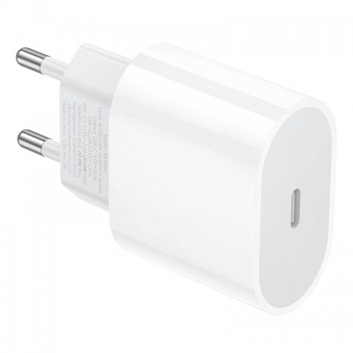 Адаптер мережевий BOROFONE Original single port PD charger BA100A |1Type-C, 20W, PD/QC| white