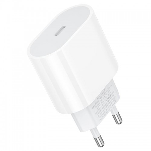 Адаптер мережевий BOROFONE Original single port PD charger BA100A |1Type-C, 20W, PD/QC| white
