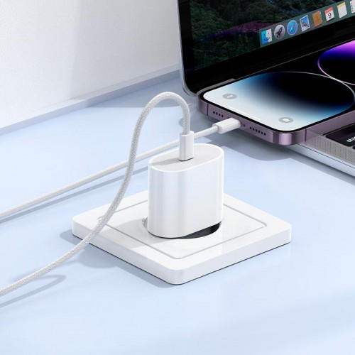 Адаптер мережевий BOROFONE Original single port PD charger BA100A |1Type-C, 20W, PD/QC| white