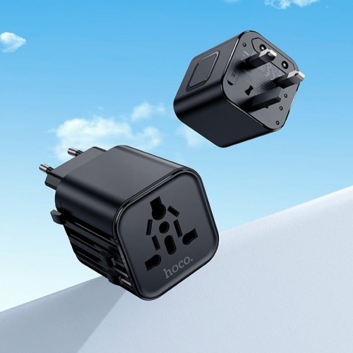 Перехідник для розеток HOCO Changer Universal conversion plug AC29 black