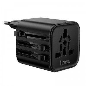 Перехідник для розеток HOCO Changer Universal conversion plug AC29 black
