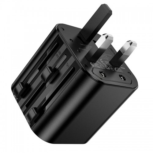 Перехідник для розеток HOCO Changer Universal conversion plug AC29 black