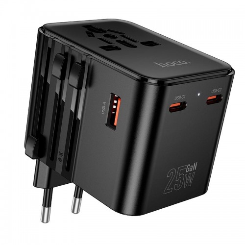 Адаптер сетевой HOCO Changer 3-port PD universal charger AC31 |1USB/2TypeC, PD/QC, 25W/3.4A|