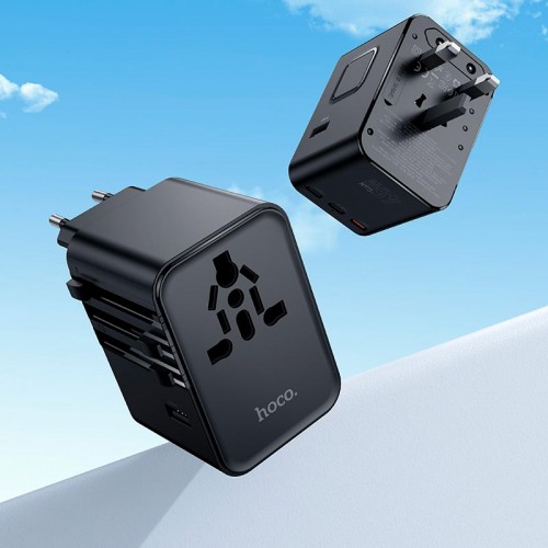Адаптер мережевий HOCO Changer 5-port PD universal charger AC32 |2USB/3TypeC, PD/QC, 45W/3A| black