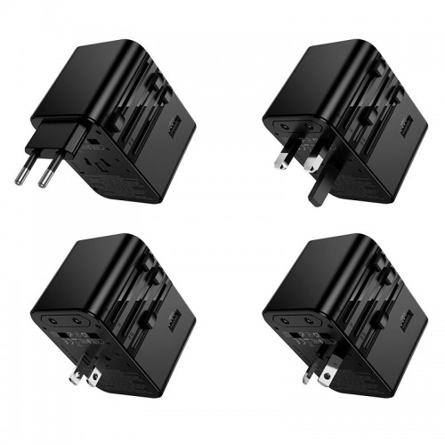 Адаптер мережевий HOCO Changer 5-port PD universal charger AC32 |2USB/3TypeC, PD/QC, 45W/3A| black