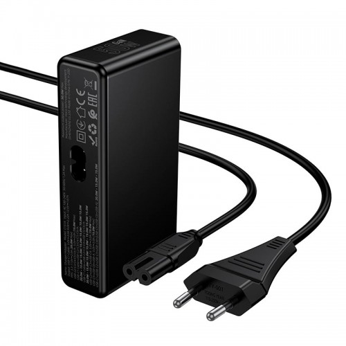 Адаптер мережевий HOCO Modern PD робочий стіл з telescopic cable C151A |1USB/6Type-C, 50W/3A, PD/QC| black