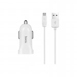 Адаптер автомобильный Hoco Micro cable Z2 |1USB, 1.5А| белый