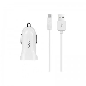 Адаптер автомобільний Hoco Micro cable Z2 |1USB, 1.5А| white