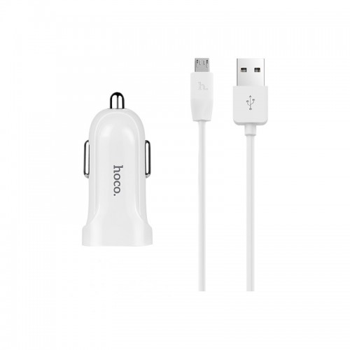 Адаптер автомобільний Hoco Micro cable Z2 |1USB, 1.5А| white