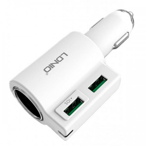 Адаптер автомобільний LDNIO CM10 |2USB, 4.2A| white