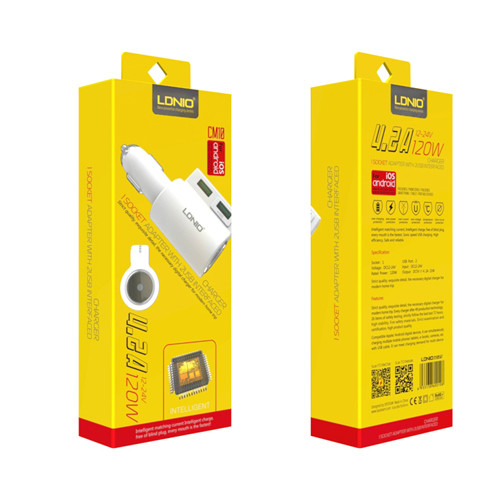 Адаптер автомобільний LDNIO CM10 |2USB, 4.2A| white