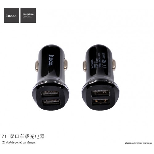 Адаптер автомобільний Hoco Z1 |2USB, 2.1А| white