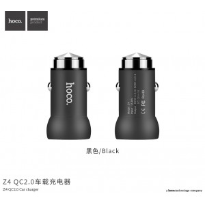 Адаптер автомобільний Hoco Z4  |1USB, 2А, QC2.0| black