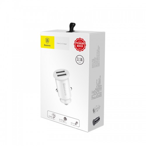 Адаптер автомобильный BASEUS Grain |2USB, 3,1A| (CCALL-ML02)