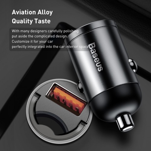 Адаптер автомобильный BASEUS Tiny Star Mini Quick Charge |1USB, QC3.0, 30W| (VCHX-A04)