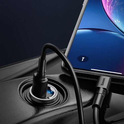 Адаптер автомобильный BASEUS Tiny Star Mini Quick Charge |1USB, QC3.0, 30W| (VCHX-A04)