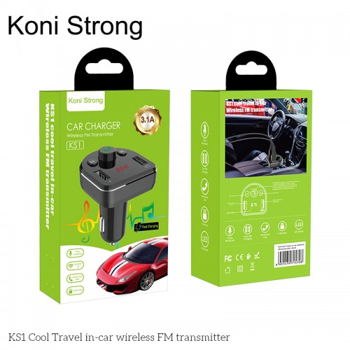 Адаптер автомобільний Koni Strong with Bluetooth FM Cool Travel KS1 |2USB, 3.1A| black