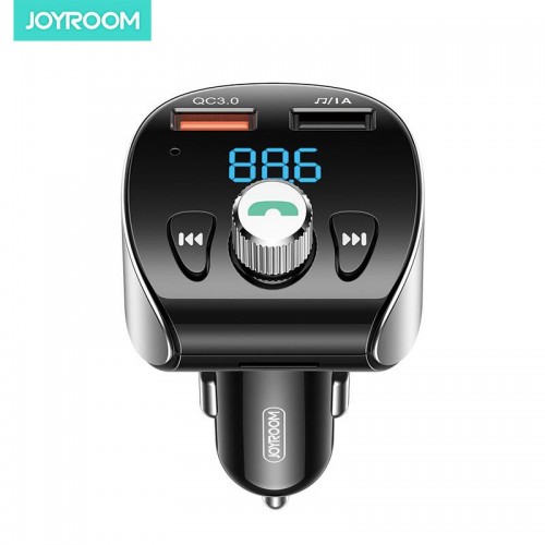 Адаптер автомобільний JOYROOM with Bluetooth FM Shadow Series JR-CL02 |2USB, QC3.0, 18W, TF Cards| black