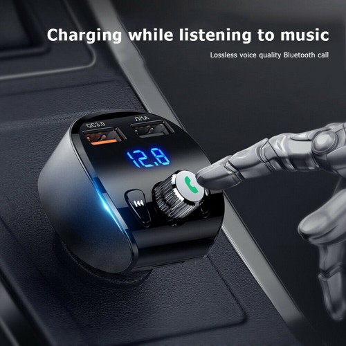 Адаптер автомобільний JOYROOM with Bluetooth FM Shadow Series JR-CL02 |2USB, QC3.0, 18W, TF Cards| black