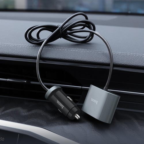 Адаптер автомобільний Hoco Companheiro Front and Rear Seat Z35 |3USB/1Type-C,PD3.0/QC3.0, 3A| black