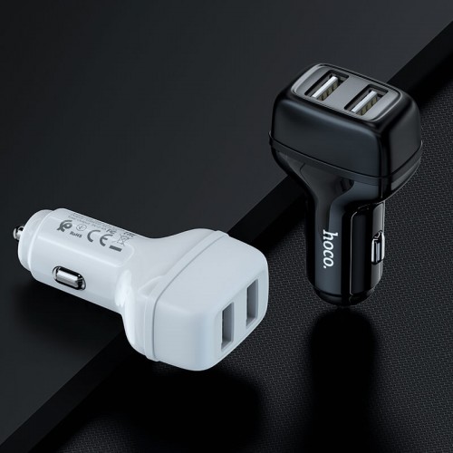 Адаптер автомобільний Hoco Type-C Cable Leader Z36 |2USB, 2.4A| black
