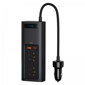 Автомобільний перетворювач напруги BASEUS In-car Inverter 150W (220V EU / CN) |2Sockets EU/CN 220V, 1USB/1Type-C, 0.4m| (CRNBQ-A01) black