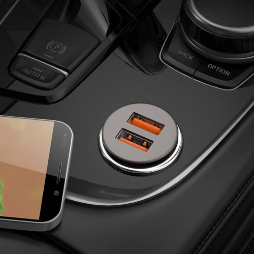 Адаптер автомобільний Hoco Micro USB Cable Developer dual port Car charger set NZ1 |2USB, 3A, 36W, QC| black