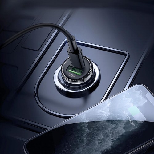 Адаптер автомобільний Hoco Type-C to Lightning Cable Leading car charger Z44 |2USB, 3A, 20W, QC/PD| black