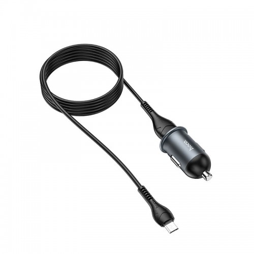 Адаптер автомобільний Hoco Micro USB Cable Mighty single port Car charger Z43 |1USB, 3A, QC, 18W| grey