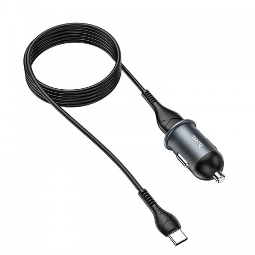 Адаптер автомобільний Hoco Type-C Cable Mighty single port Car charger Z43 |1USB, 3A, QC, 18W| black