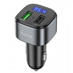 Адаптер автомобильный HOCO Fighter BT FM трансмиттер E67 |BT5.0, 2USB, U Disk, 3A, QC| черный