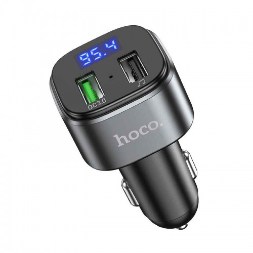 Адаптер автомобільний HOCO Fighter BT FM transmitter E67 |BT5.0, 2USB, U Disk, 3A, QC| black