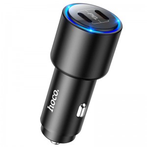 Адаптер автомобільний Hoco Clear way dual port PD Car charger NZ3 |2Type-C, 40W/3A, PD/QC| black
