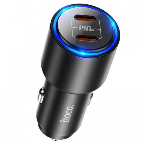 Адаптер автомобільний Hoco Clear way dual port PD Car charger NZ3 |2Type-C, 40W/3A, PD/QC| black