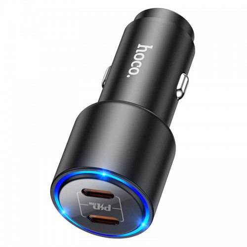 Адаптер автомобільний Hoco Clear way dual port PD Car charger NZ3 |2Type-C, 40W/3A, PD/QC| black