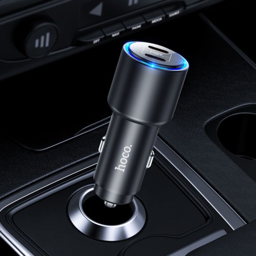 Адаптер автомобільний Hoco Clear way dual port PD Car charger NZ3 |2Type-C, 40W/3A, PD/QC| black