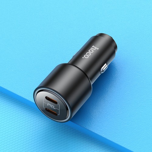 Адаптер автомобільний Hoco Clear way dual port PD Car charger NZ3 |2Type-C, 40W/3A, PD/QC| black
