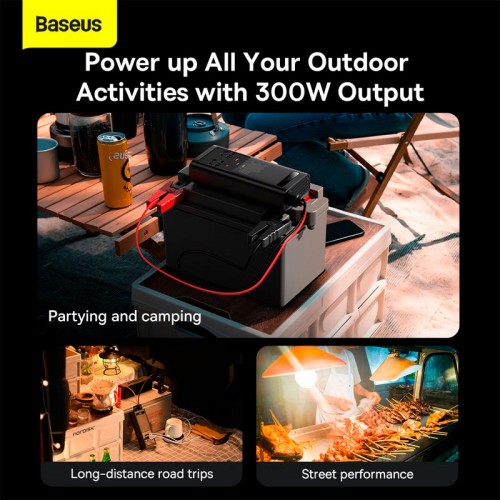Автомобильный преобразователь напряжения BASEUS IGBT Power Inverter |2Soc/1USB/Type-C, 300W/40A| (220V CN/EU) (CGNB010101) black